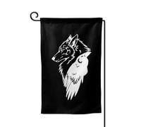 Drapeaux De Jardin Viking Norse Wolf Rune Garden Flag Premium Bannière Extérieure Coupe-Vent Et Étancheune Pelouse Drapeaux Pour Célébrations Jardinage Ferme M