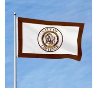 Drapeaux De Jardin Ville De Cheyenne Imperméable Bannière Amusant Drapeau De Bienvenue Pour Extérieure D'Intérieur Patio 3X5 Ft