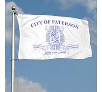 Drapeaux De Jardin Ville De Paterson Double Face Bannière Amusant Décoration De Drapeau Pour Bureaux D'Intérieur Porche 3X5 Ft