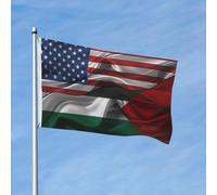 Drapeaux De Jardin Vintage America Palestine Palestinian Drapeau Fierté Durable Drapeaus Décoratif Résistant Bannières Extérieure Pour Balcon Défilé Festivals 90X152CM