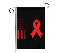 Drapeaux de jardin vintage de sensibilisation au VIH/SIDA, 32 x 46 cm, couleurs vives, décoration extérieure pour jardin ou maison. Cadeaux