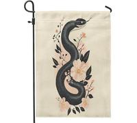 Drapeaux de jardin vintage en forme de serpent, 30,5 x 45,7 cm, double face pour extérieur, esthétique florale, faune sauvage, pelouse standard, drapeau animal, arrière-cour, petite maison, décoration
