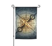 Drapeaux de jardin vintage, motif vieux marin, pirate et boussole, 30,5 x 45,7 cm, double face, pour l'extérieur, petits drapeaux de jardin saisonniers, décoration de jardin pour l'extérieur, décorati