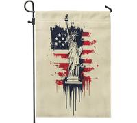 Drapeaux de jardin vintage statue de la déesse 30,5 x 45,7 cm double face pour extérieur, drapeau vertical standard en toile de maison, 4 juillet pour cour, cour, pelouse, drapeaux