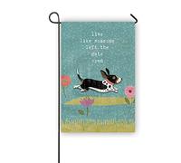 Drapeaux De Jardin Vivre Comme Si Quelqu'Un Avait Laissé La Porte Ouverte (Chien) Décorations Garden Flag Toutes Les Saisons Pelouse Drapeaux Pour Balcon Fête Ferme 30X45Cm