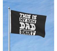 Drapeaux De Jardin Voici Ma Nouvelle Chemise De Papa Drapeaux Décoratifs D'Extérieur Vintage Bannière De Jardin Pour Vacances Festivals Balcon 90X150 CM