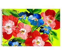 Drapeaux De Jardin Watercolor Painting With Blooming Flowers Drapeau Extérieur Coupe-Vent Et Étancheune Pelouse Drapeaux Pour Balcon Fête Célébrations Ferme 90X150 CM