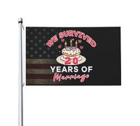 Drapeaux De Jardin We Survived 20 Years Of Marriage Drapeau Extérieur Coupe-Vent Et Étancheune Garden Flag Pour Célébrations Balcon Fête Ferme 90X150 CM