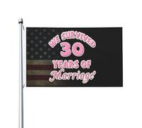 Drapeaux De Jardin We Survived 30 Years Of Marriage Treer Drapeau Coupe-Vent Et Étancheune Garden Flag Pour Célébrations Patio Balcon Fête 90X150 CM