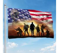 Drapeaux De Jardin We The People American July Veterans Day Memorial Day Pelouse Drapeaux Premium Bannière Extérieure Pour Célébrations Ferme Balcon Fête 90X150 CM
