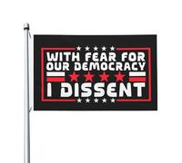Drapeaux De Jardin With Fear For Our Democracy I Dissent Drapeau Fierté Imperméabiliser Drapeaus Décoratif Couleurs Vives Bannières Extérieure Pour Balcon Défilé Fête 90X152CM