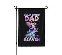 Drapeaux De Jardin World'S Greatest Dad Is Fishing In Heaven Coupe-Vent Et Étancheune Pelouse Drapeaux Décorations Drapeau Extérieur Pour Jardinage Balcon Fête S