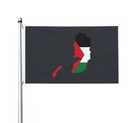 Drapeaux de la carte du terrain de Palestine pour l'extérieur 3 x 5 pieds Drapeau en polyester robuste double face pour la décoration de jardin extérieur de festival de maison Drapeaux de bienvenue