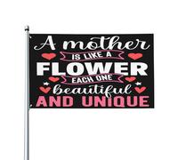 Drapeaux de la fête des mères « Mère est comme une fleur » 3 x 5 pieds, grande bannière de bienvenue, drapeau de jardin, décoration extérieure, pour maison, cour, cadeaux de fête