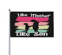 Drapeaux de la fête des mères « Telle mère, tel fils » 3 x 5 pieds, grande bannière de bienvenue, drapeau de jardin, décoration extérieure, pour maison, cour, cadeaux de fête