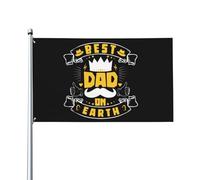 Drapeaux de la fête des pères « Meilleurs papas du monde » 90 x 150 cm, grande bannière de bienvenue, drapeau de jardin, décoration extérieure, pour maison, cour, cadeaux de fête