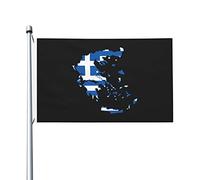Drapeaux de la Grèce pour l'extérieur 3x5 pieds Drapeau en polyester robuste double face pour la décoration de jardin extérieur de festival de cour à la maison Drapeaux de bienvenue