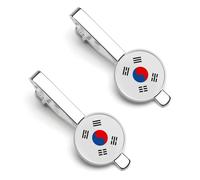 Drapeaux De La République De Corée Accessoires De Cravate Pour Hommes Pince À Cravate Pour Hommes Cadeau Classique Barre De Cravate Pinces À Pince Affaires