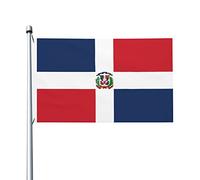 Drapeaux de la République dominicaine, drapeaux décoratifs d'extérieur 0,9 x 1,5 m 100% polyester drapeaux à l'extérieur du drapeau tous temps, la couleur est lumineuse et facile à estomper, séchage