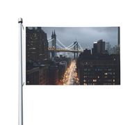 Drapeaux de la ville de New York pour l'extérieur 0,9 x 1,5 m, drapeau de jardin saisonnier double face avec œillets, drapeau d'extérieur pour décoration de maison, toile de fond pour photo