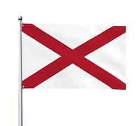 Drapeaux de l'Alabama, drapeaux décoratifs d'extérieur 0,9 x 1,5 m 100% polyester drapeaux à l'extérieur du drapeau tous temps, la couleur est lumineuse et facile à estomper, séchage rapide.