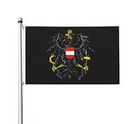 Drapeaux de l'Autriche Bundesadler, drapeaux décoratifs d'extérieur 0,9 x 1,5 m 100% polyester drapeaux à l'extérieur du drapeau tous temps, la couleur est lumineuse et facile à estomper, séchage ra