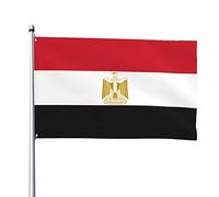 Drapeaux de l'Égypte, drapeaux décoratifs d'extérieur 0,9 x 1,5 m 100% polyester drapeaux à l'extérieur du drapeau tous temps, la couleur est lumineuse et facile à estomper, séchage rapide.