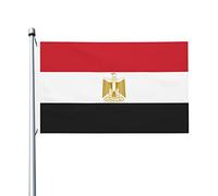 Drapeaux de l'Égypte, drapeaux décoratifs d'extérieur 0,9 x 1,5 m 100% polyester drapeaux à l'extérieur du drapeau tous temps, la couleur est lumineuse et facile à estomper, séchage rapide.