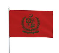 Drapeaux de l'emblème de l'État du Pakistan, drapeaux décoratifs d'extérieur 0,9 x 1,5 m 100% polyester drapeaux à l'extérieur du drapeau tous temps, la couleur est vive et facile à estomper, séchag