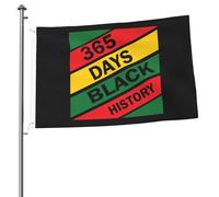 Drapeaux de l'histoire des Noirs 365 jours pour l'extérieur 2 x 3 pieds double face robuste bannière drapeau pour maison cour festival extérieur jardin décoration drapeau de bienvenue