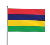 Drapeaux de l'île Maurice, drapeaux décoratifs d'extérieur 0,9 x 1,5 m 100% polyester drapeaux à l'extérieur du drapeau tous temps, la couleur est lumineuse et facile à estomper, séchage rapide.