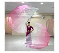 Drapeaux de louange pour la Danse Une Paire d'accessoires de Danse en Demi-Cercle, Drapeaux d'ailes d'ange culte avec tiges, Grand serpentin, Voile Mousseline Soie, Spectacle du Ventre pour la scène