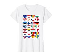 Drapeaux de l'Union européenne en Forme de cœur, Motif fierté européenne T-Shirt Graphique avec Valeur