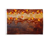 Drapeaux de maïs en bonbons pour l'extérieur, Halloween, chocolat, beurre d'arachide, drapeaux marron d'Halloween avec bannière en corde, décoration d'extérieur résistante à la décoloration pour