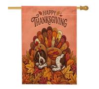 Drapeaux de maison à poils courts pour l'automne, Thanksgiving Day - 71 x 101 cm - Double face pour l'extérieur, le plaisir de l'automne - Drapeau vertical standard en toile pour la maison, les