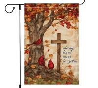 Drapeaux De Maison Croix Religieuse Cardinale D'Automne, Toujours Aimée, Jamais Oubliée Drapeaux Durable Éclatantes 30X45Cm Drapeau De Jardin Pour Ferme Dortoirs