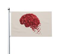 Drapeaux de maison de cour avec cerveaux humains, 9,6 x 1,5 m, bannière de vœux avec œillets, décoration d'intérieur et d'extérieur