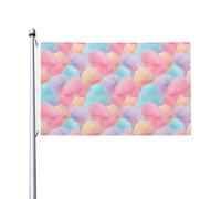 Drapeaux de maison de cour couleurs pastel barbe à papa, 9,6 x 1,5 m, bannière de vœux avec œillets pour décoration intérieure ou extérieure