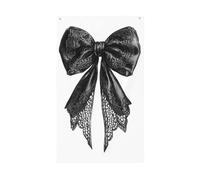 Drapeaux de maison de cour de style gothique vintage avec nœud en dentelle noire, 91 x 152 cm, bannière de vœux avec œillets pour décoration d'intérieur ou d'extérieur