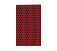 Drapeaux de maison de cour en tissu tricoté rouge à pois noirs, 9,1 x 1,5 m, bannière de vœux avec œillets pour décoration d'intérieur ou d'extérieur