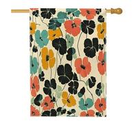 Drapeaux de maison de fleurs de capucine de printemps 71,1 x 101,6 cm double face pour l'extérieur, fleurs rétro vintage verticales standard en toile pour la maison, l'esthétique amusante et la