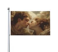 Drapeaux de maison de jardin « Young Man And Woman Falling In Love » - 0,9 x 1,5 m - Avec œillets - Décoration d'intérieur ou d'extérieur