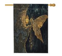 Drapeaux de maison d'horreur d'Halloween - 71,1 x 101,6 cm - Double face pour l'extérieur - Forêt magique - Toile verticale standard - Drapeau imprimé arbre de jardin