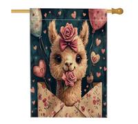 Drapeaux de maison en alpaga pour la Saint-Valentin, 71 x 101,6 cm, double face pour l'extérieur, lettres d'amour, amoureux des animaux, drapeaux verticaux standard en toile pour la maison, les