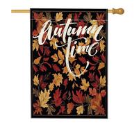 Drapeaux de maison en feuilles d'érable d'automne 71,1 x 101,6 cm pour extérieur, drapeaux verticaux noirs d'automne Victoria standard en lin, esthétiques, vintage, avant et arrière-cour, décoration