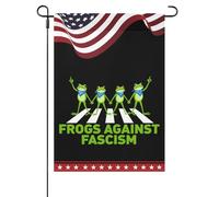 Drapeaux de maison « Grenouilles contre le fascisme » 12x18, drapeaux de jardin double face