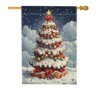 Drapeaux de maison « Merry Christmas » en forme de bonhomme en pain d'épice de 71,1 x 101,6 cm pour l'extérieur, arbre de Noël en forme de bonbon, drapeaux verticaux standard en lin pour la maison