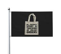 Drapeaux De Maison Mon Sport Préféré, C'Est Le Suivi De Mes Commandes En Ligne. Décoration Bannière Durable Imprimé Drapeau Maison Pour Dortoirs Ferme Extérieure 90X150Cm