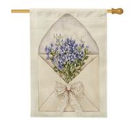 Drapeaux de maison pervenches de printemps 71,1 x 101,6 cm double face, enveloppes amusantes en toile de jute standard, drapeaux floraux de jardin pour décoration extérieure