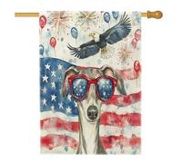 Drapeaux de maison pour lévrier du 4 juillet - 71 x 101 cm - Double face pour l'extérieur, 250 ans - Drapeau vertical en toile - Drapeau patriotique pour l'avant de la cour